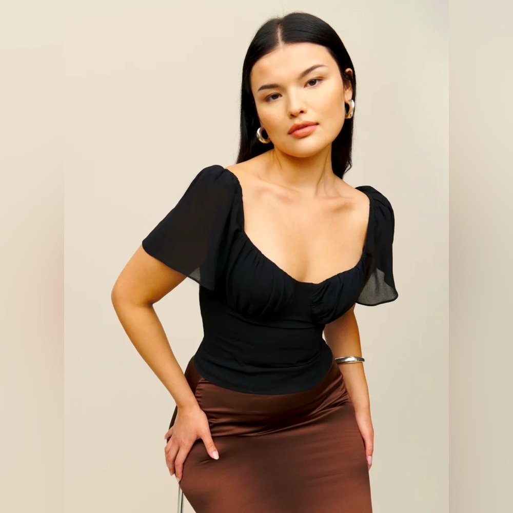 Reformation Sweetheart Neck Top Sz 2